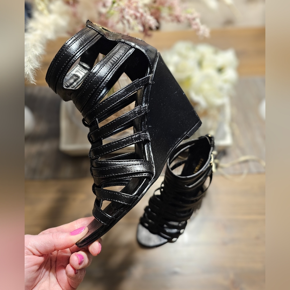 Express Gladiator Strappy Wedge Heels / Sandals - Picture 14 of 16